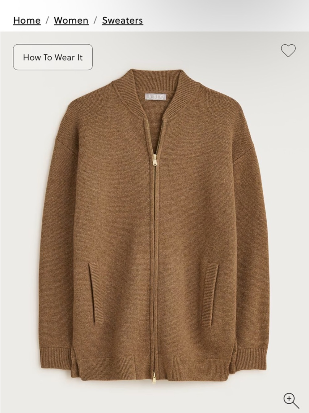 NEW J. Crew Full-zip flight sweater-jacket Size M